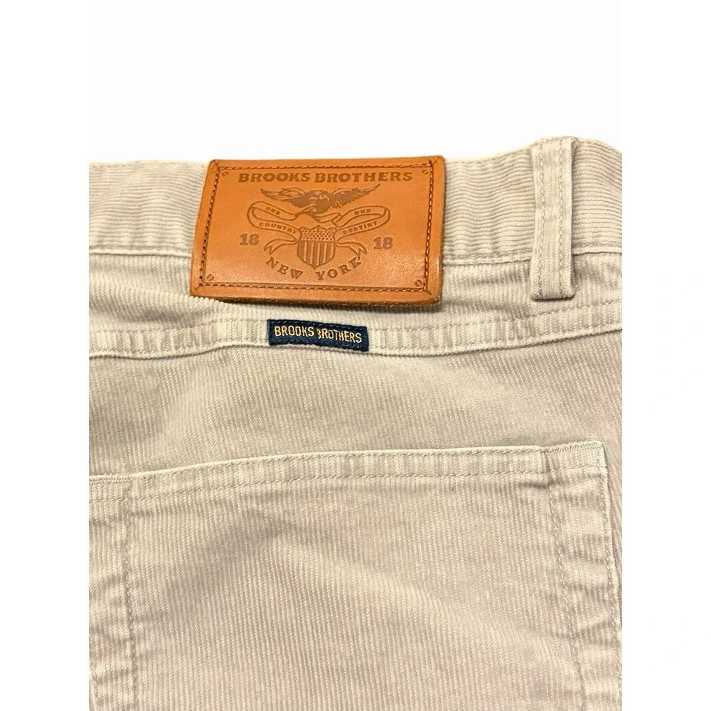 Brooks Brothers Clark Pants Mens 38x30 Gray Corduroy Stretch Casual Straight Leg